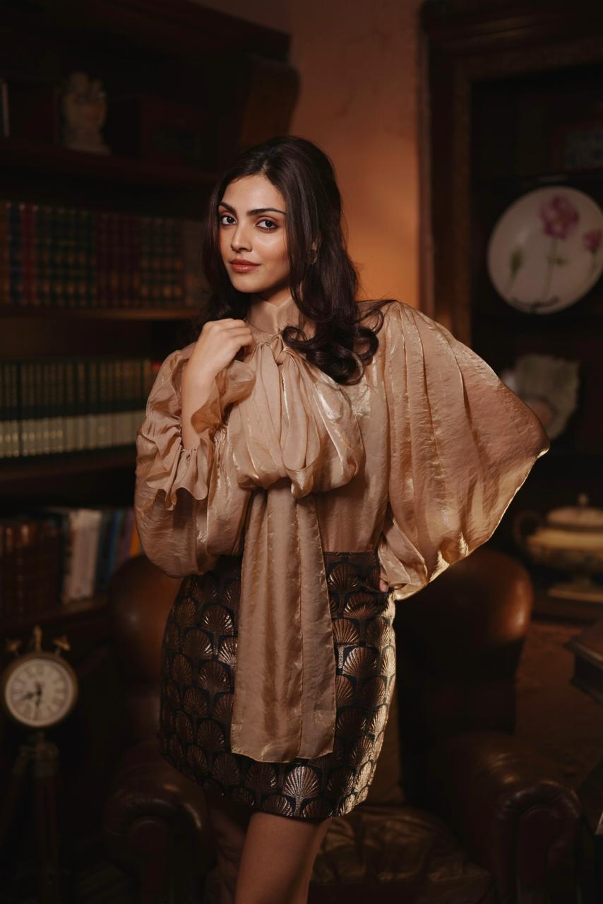 Champagne Bow Blouse