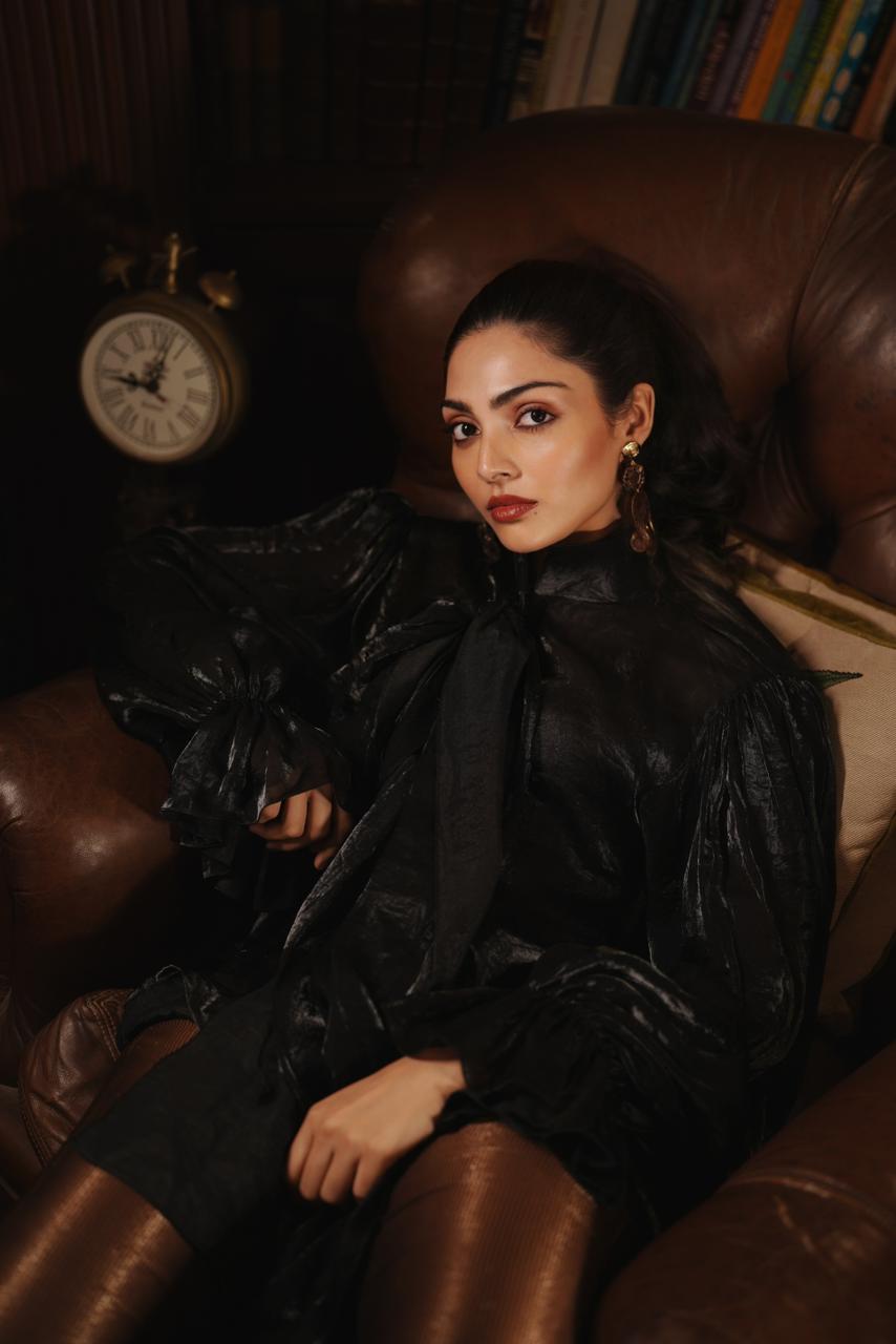 Noir Bow Blouse