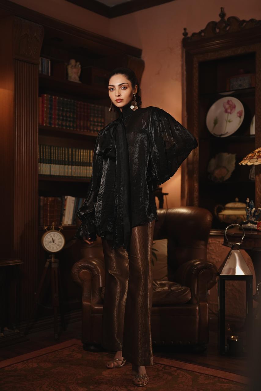 Noir Bow Blouse - Second Image