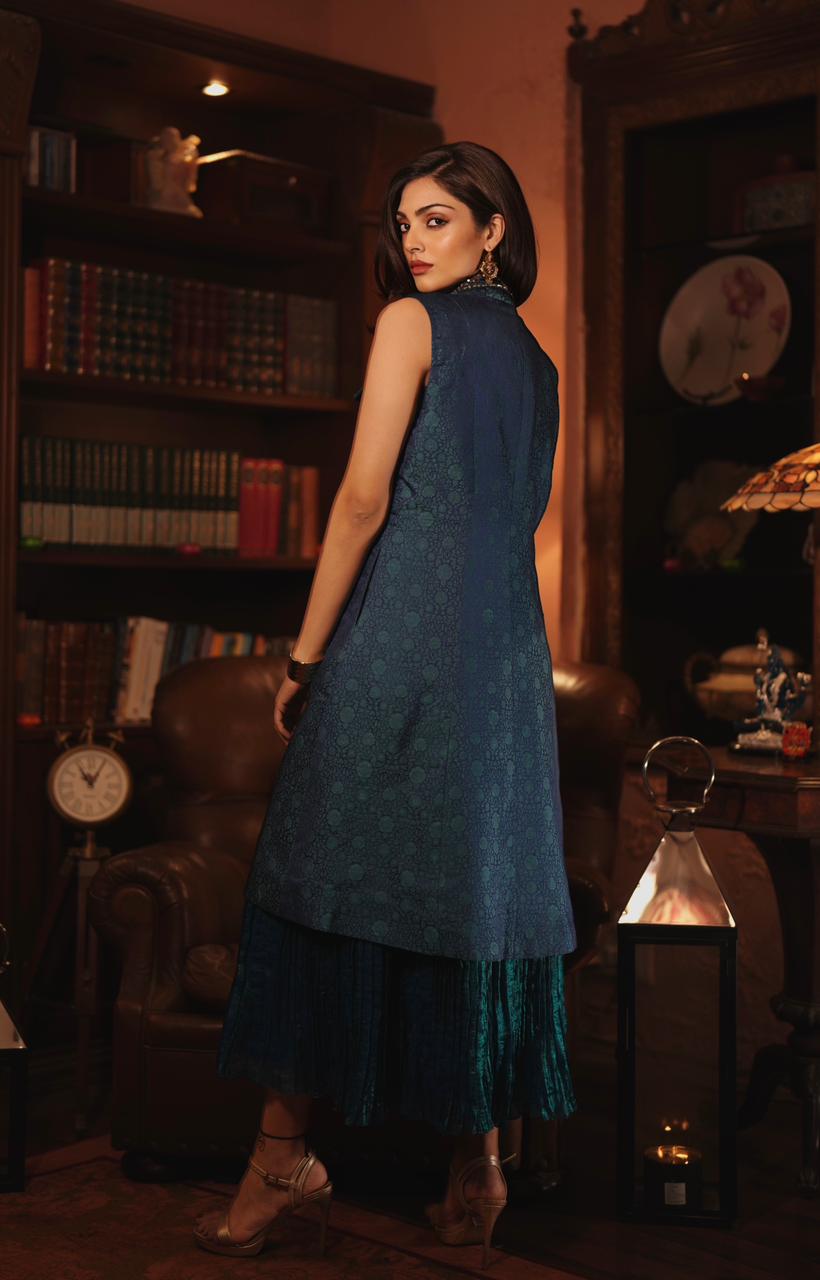 Empress Teal Tanchoi Jacket