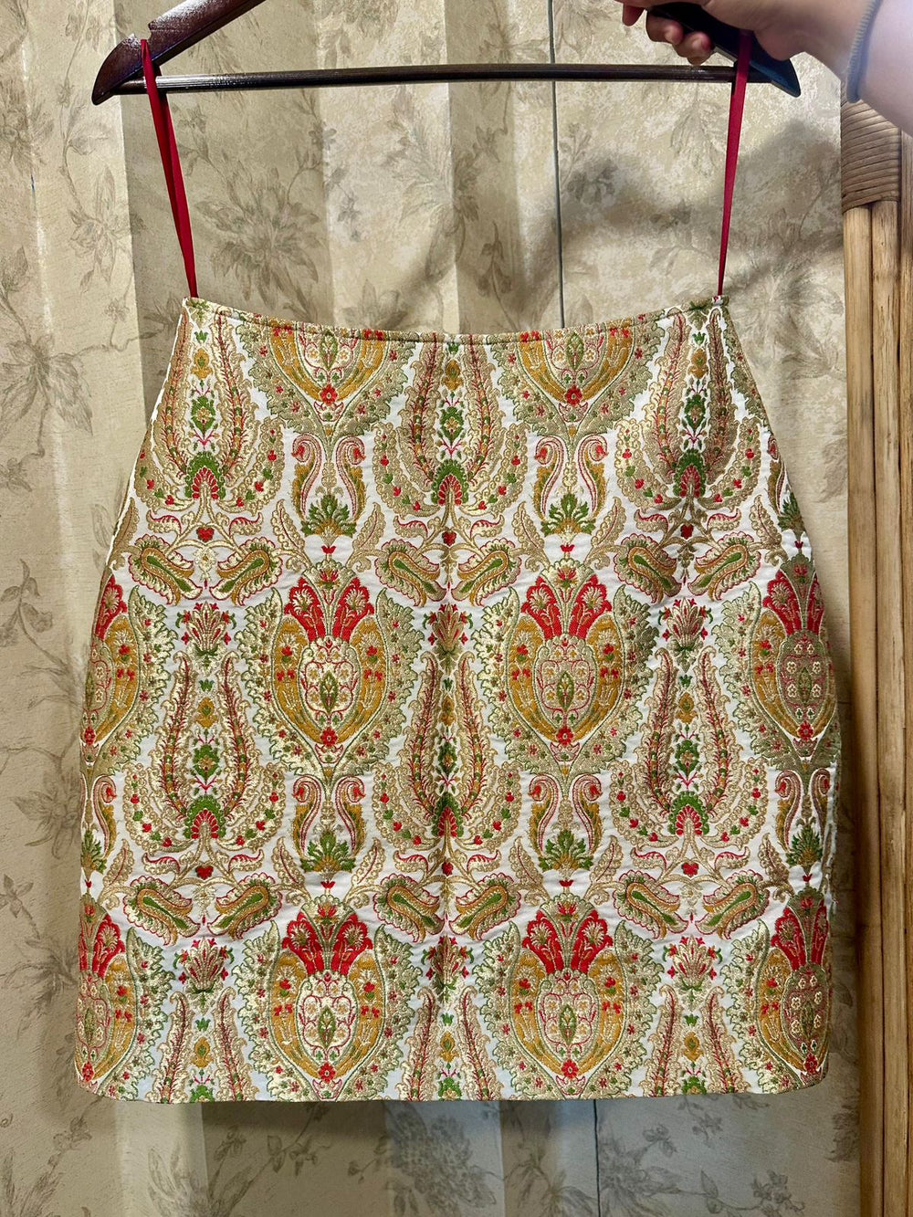 Regal Kinkhab Brocade A-line Mini Skirt