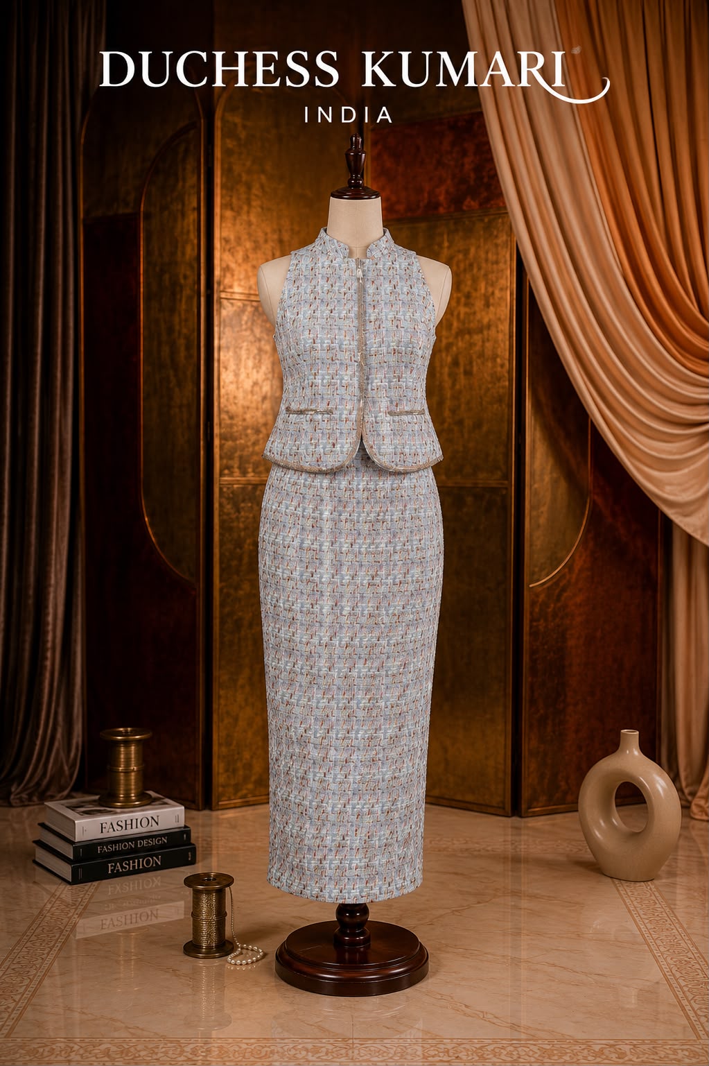 The Céleste Tweed Vest Set