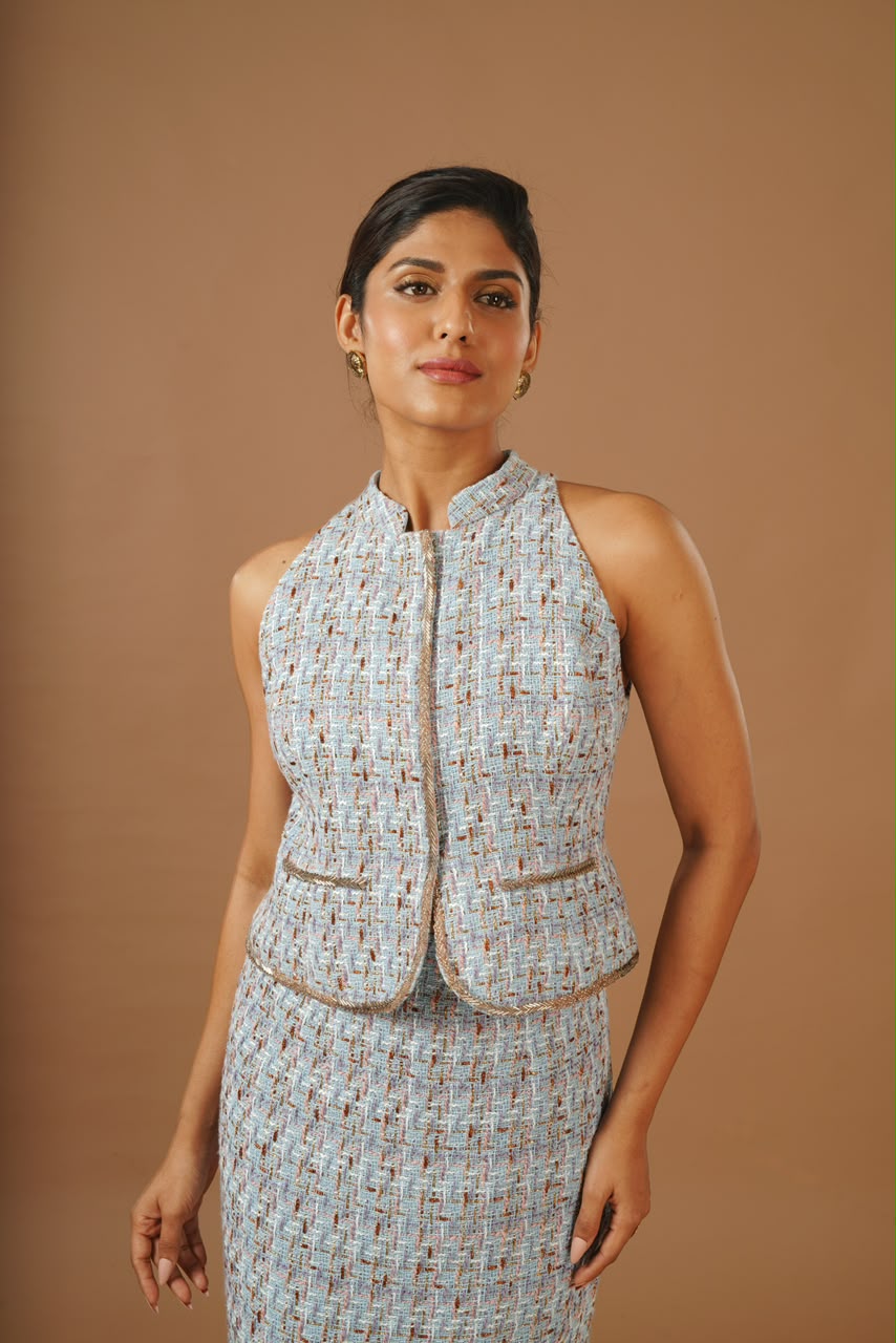 The Céleste Tweed Vest Set