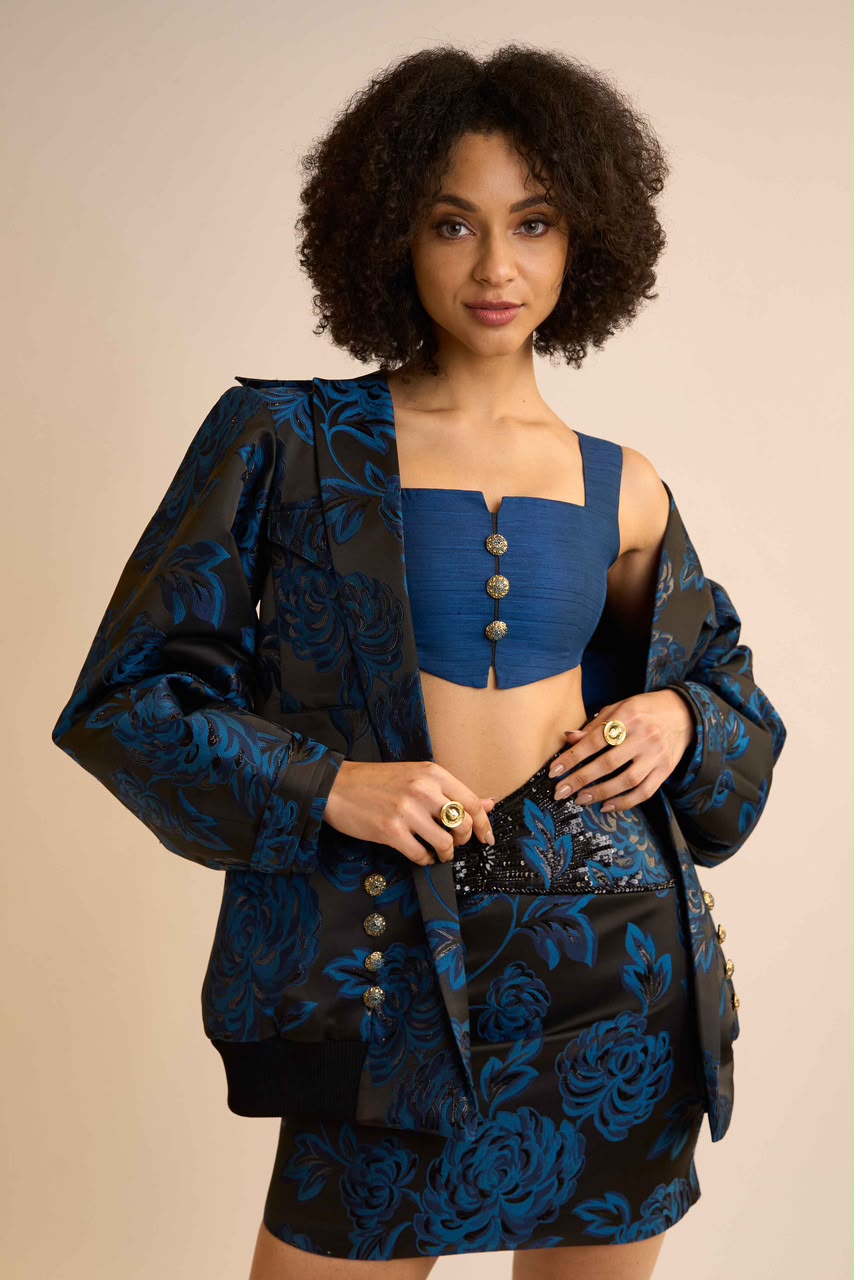 The Midnight Bloom Brocade Set