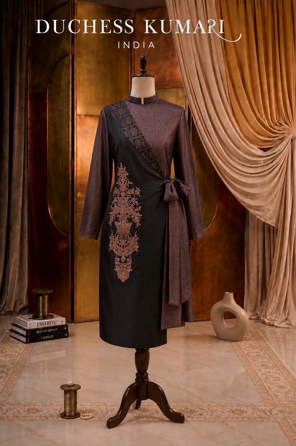 The Meher Brocade wrap dress