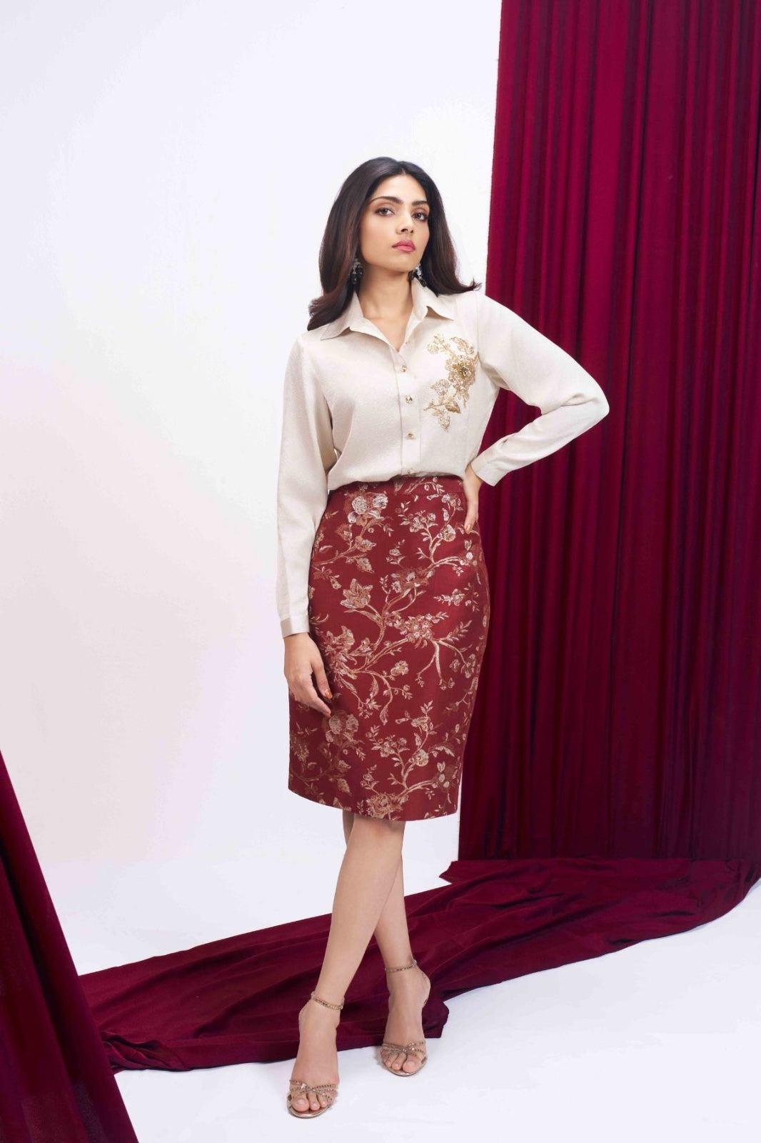 Baroque Bloom Shirt - Ivory