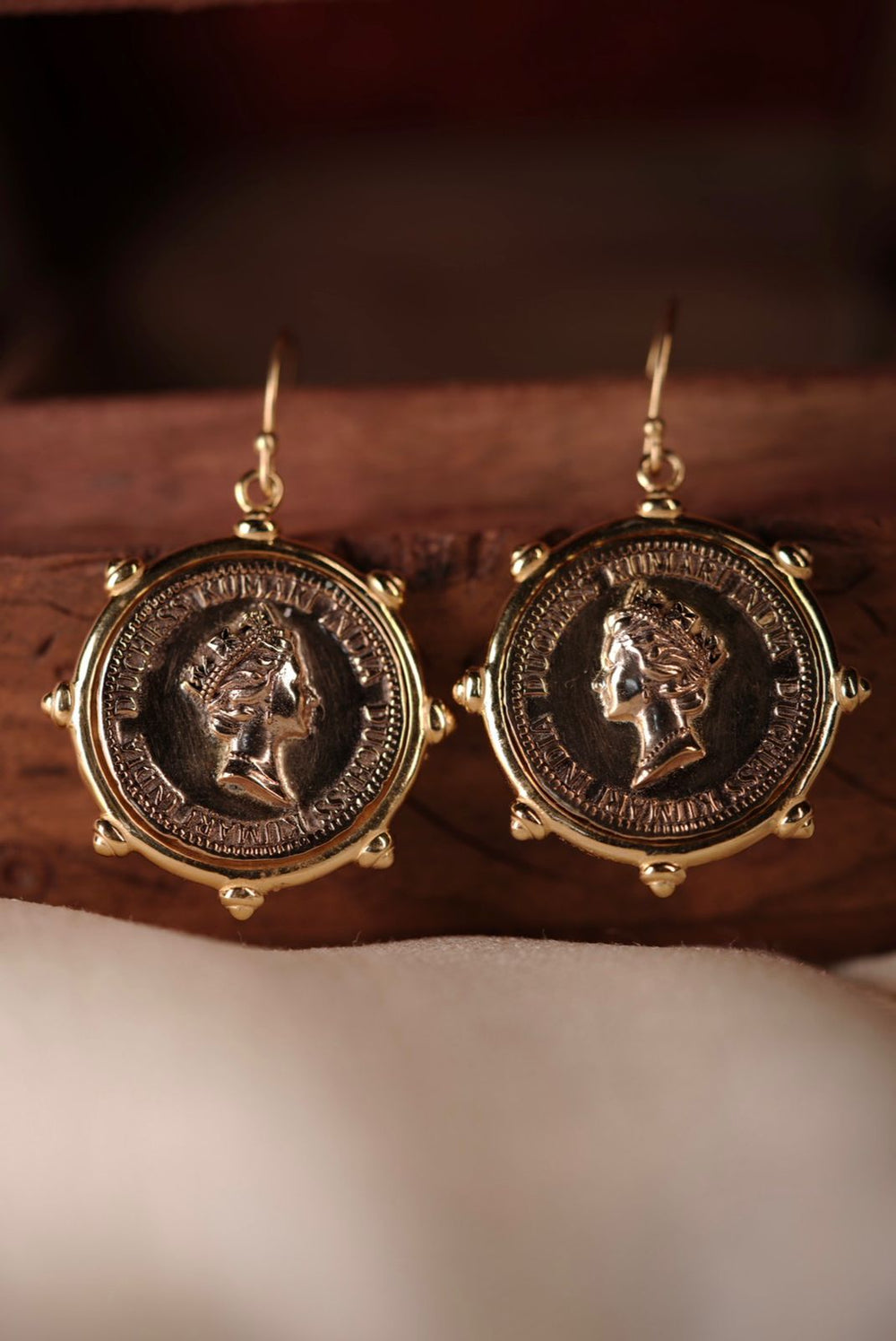 Duchess Medallion Drop Earrings - Second Image