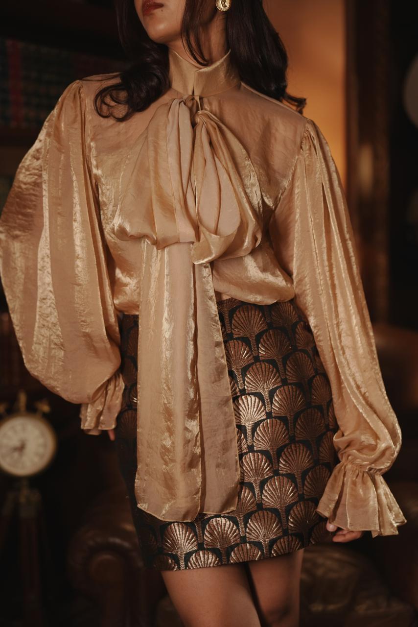 Champagne soft gold Party wear tops by Duchess Kumari