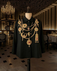 The Maharani Jewel Shirt With Collar (Black)