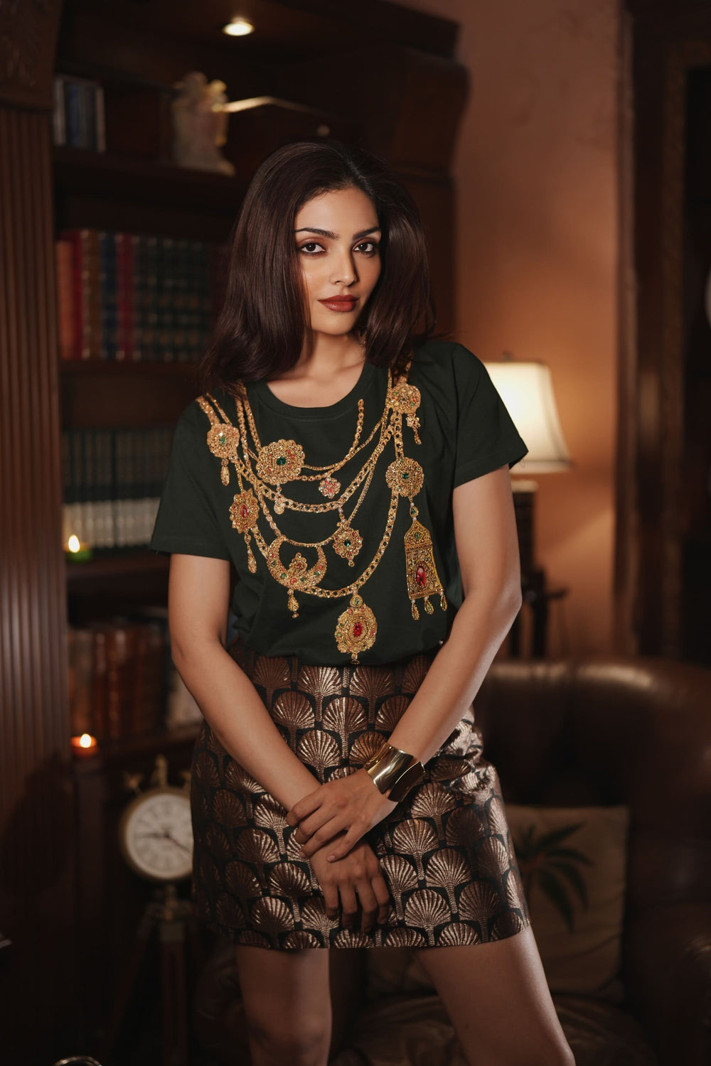 DK Jewel Embroidered T-shirt (Bottle Green)