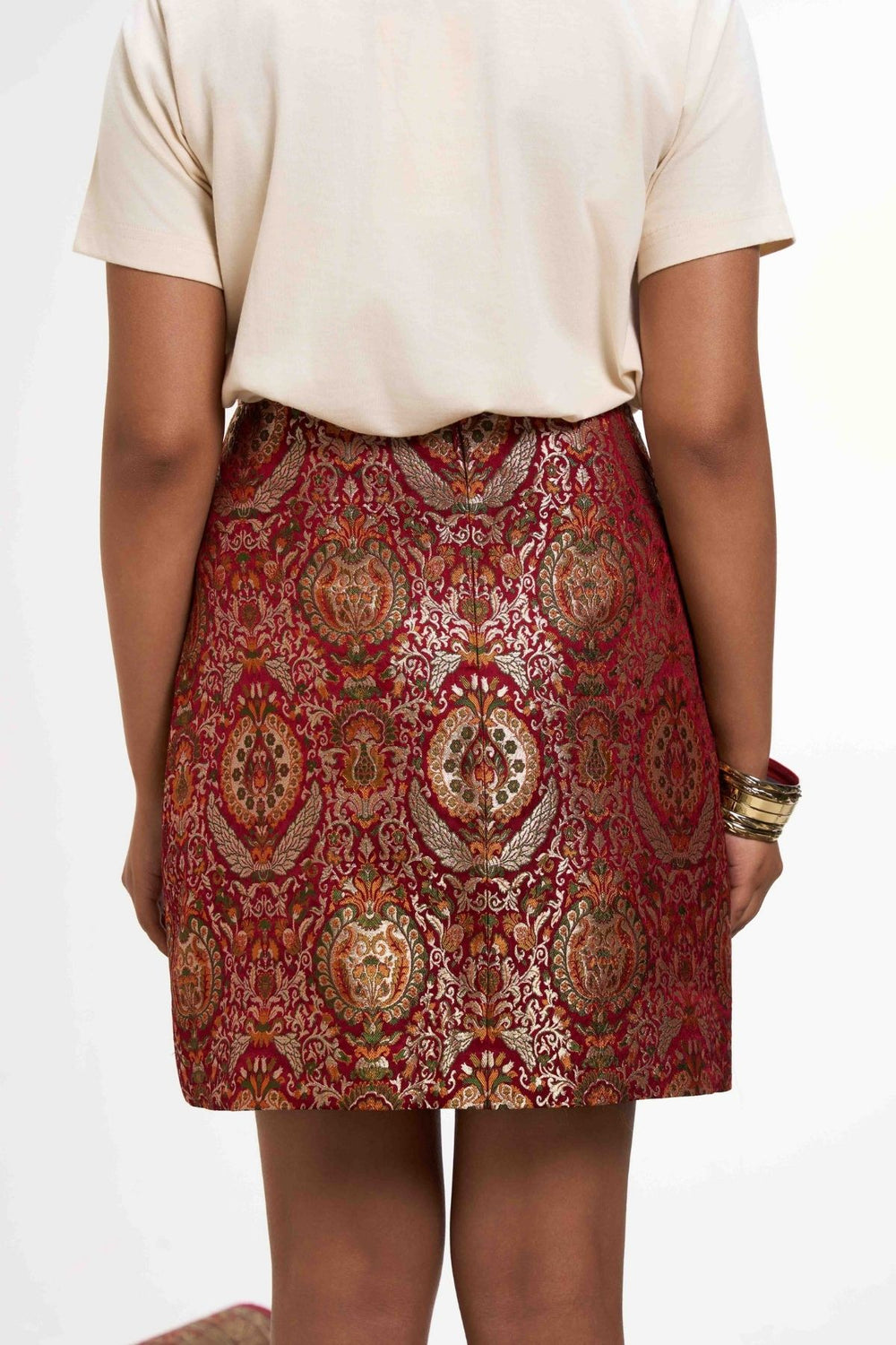 Rajkumari Brocade A-line Mini Skirt