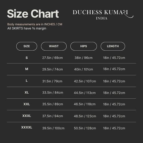 Midi Skirt Size Chart