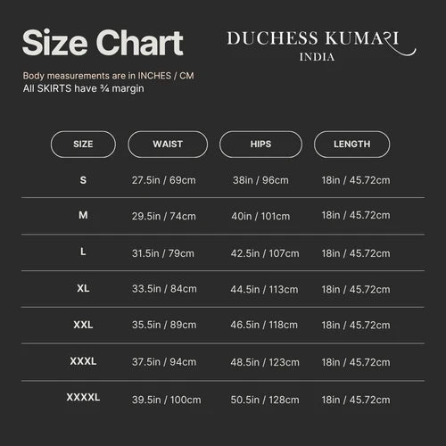 Skirt Size Chart