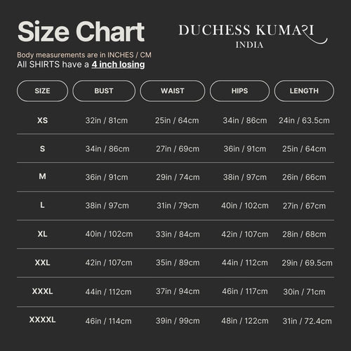 Shirt Size Chart